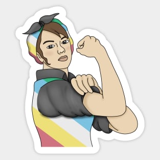 Disability pride flag girl Sticker